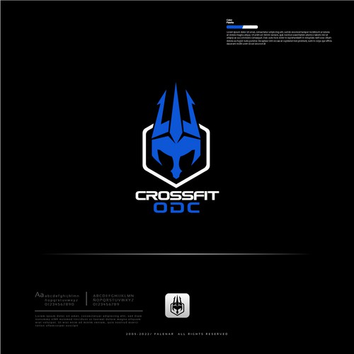 Logo pour une salle de CrossFit (France), thématique : trident, mer, odyssée, poseidon … Design by Falenar®
