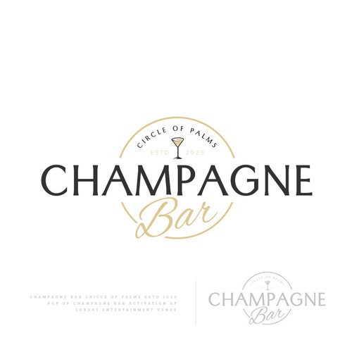 Luxury and modern Champagne Bar logo Design by Unik ART