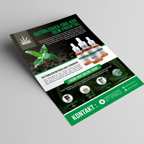 Flyer promotion for local CBD store Réalisé par mahiofficial