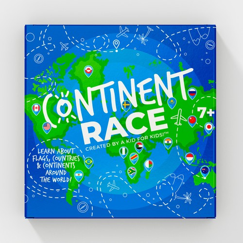 Continent Race - Kids Game -  Learn about the World! Design réalisé par Kate Design ❤️