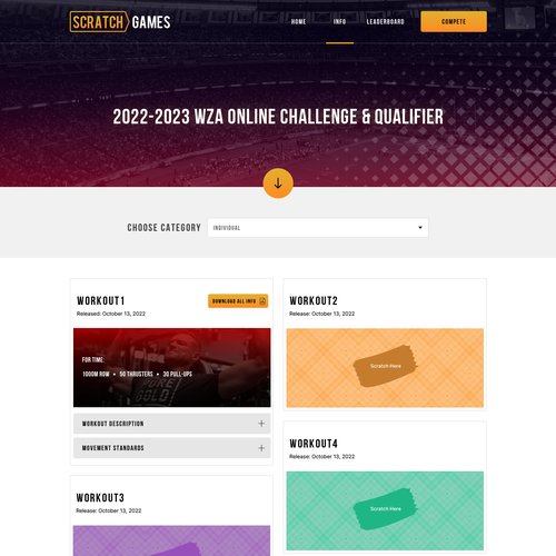 Functional Fitness Online Competition Website | Scratch Games Design by Obizzy