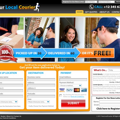 Help Your Local Courier with a new Web Page Design Design by CruZitivity