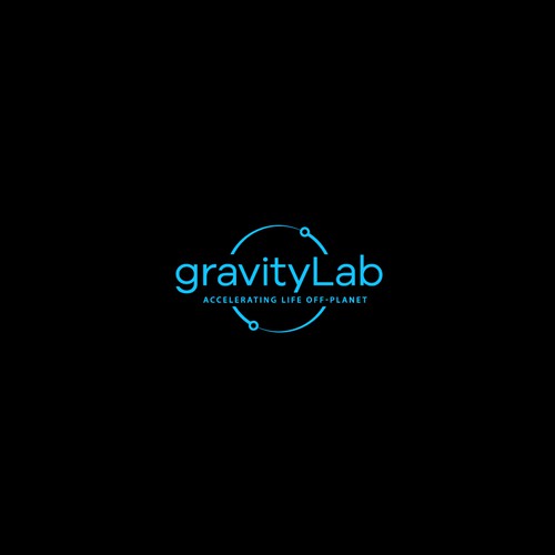 Space exploration logo - orbiting artificial gravity laboratory Design by Planet Nova