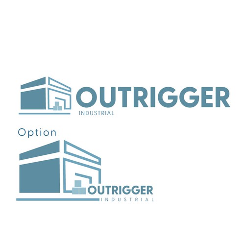 Rugged logo for a new industrial real estate development company called OUTRIGGER. Design by r1z4ln00r