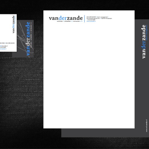 stationery for Van der Zande Design by jessica marie