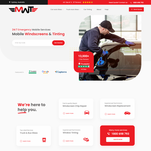 Design a clean and modern service based website home page Design by PixelEye™