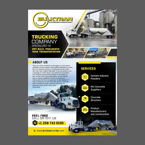Trucking company marketing flyer Design by Logicainfo ♥