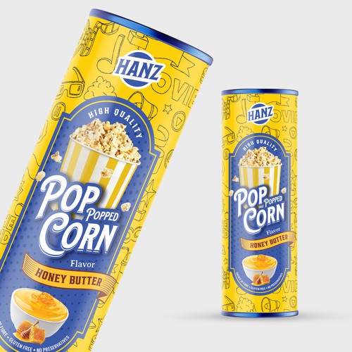 Premium Quality Popped Pop Corn Packaging Design by Davi Giolo ★