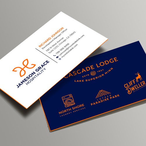 Create a modern and clean business card for a parent company with 4 subsidiaries Design by Xclusive16