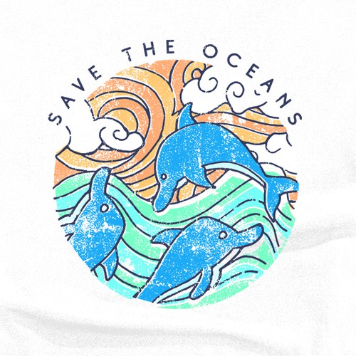 SAVE THE OCEAN OR SAVE THE OCEANS Design by ScottTierneyCreative