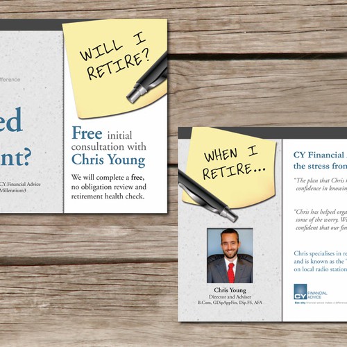 postcard or flyer for CY Financial Advice デザイン by Art Slave