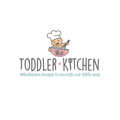 Fun logo for a food blog company focused on toddler and family nutrition and recipes. Design by meryofttheangels77