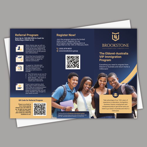 Design Trifold Pamphlet for Premium Education/Immigration Organisation Design by Adi Azudin