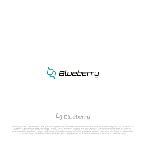 Logo for "Blueberry". An automated Chatbot provider Design by SS_STUDIO