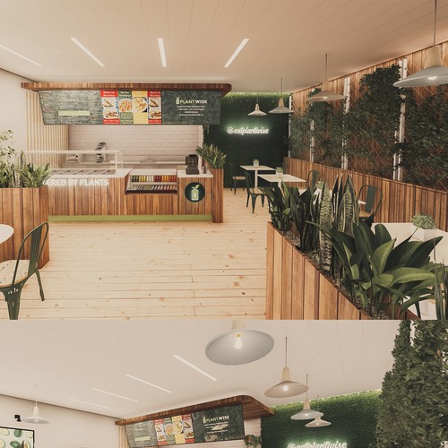 3D Rendering Concept Design for Healthy Restaurant Design by Carlos Larrota