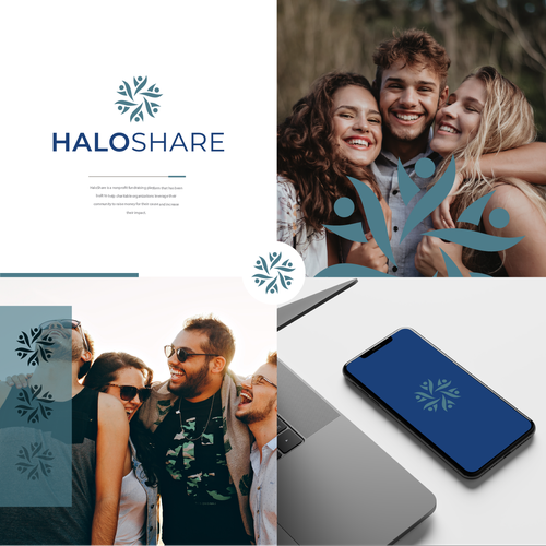 Diseño de Modern yet emotional logo to help HaloShare serve the nonprofit community de casign