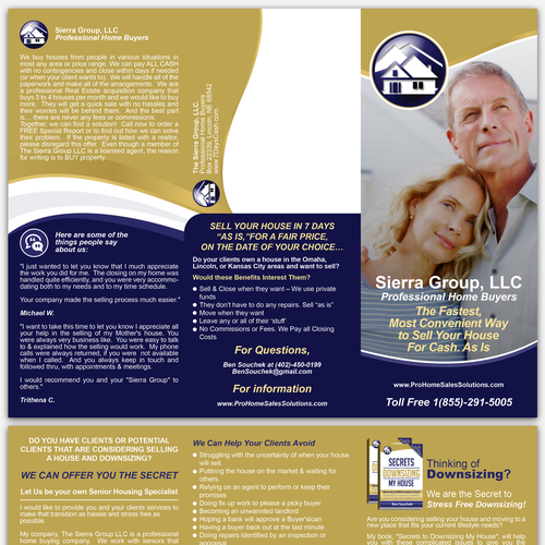 Create benefits driven brochure targeting senior retirement community manager for real estate buyer Design by Albion Designs
