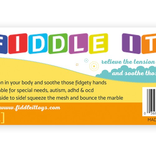 Design a poly-bag sticker label for Stress Relief Toy women/kids Design by Evangelina