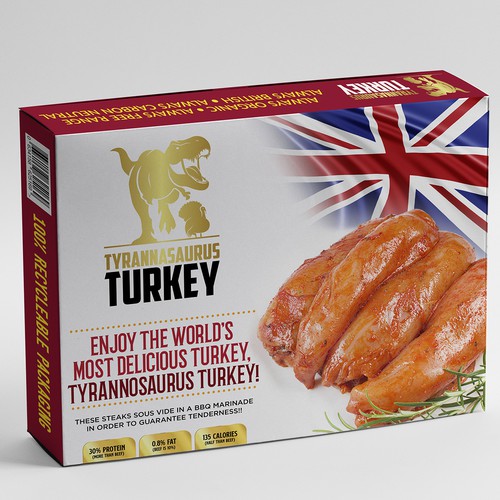 TYRANNOSAURUS TURKEY BREASTS - POWERFUL PACKAGING NEEDED! Design by ted191 dexign