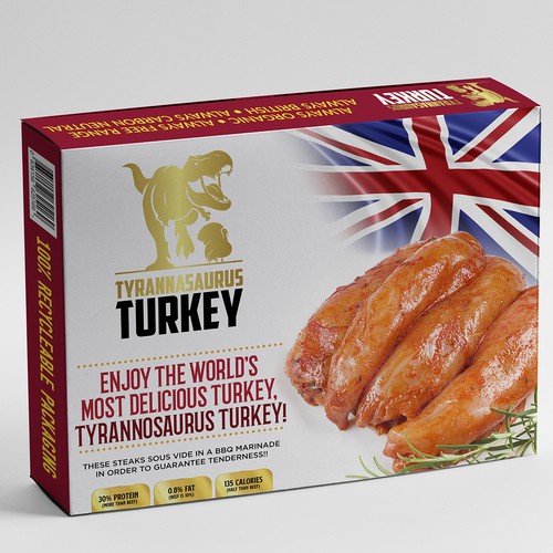 TYRANNOSAURUS TURKEY BREASTS - POWERFUL PACKAGING NEEDED! Design by ted181 dexign