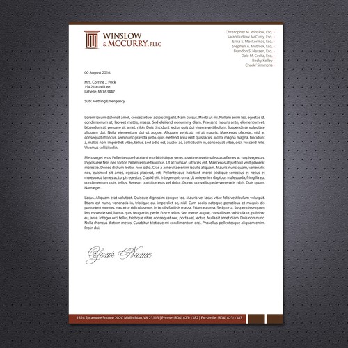 Small Law Firm Letterhead | Stationery contest