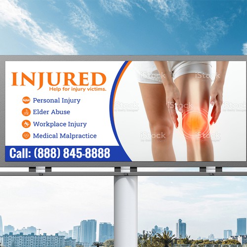 Injured.com Billboard Poster Design Design by Sketch Media™