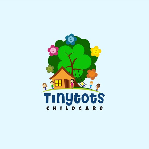 Colorful and playful logo for my in-home daycare. I would like to see kids playing and learning . I have kids 6 month up Design by YazinDesign