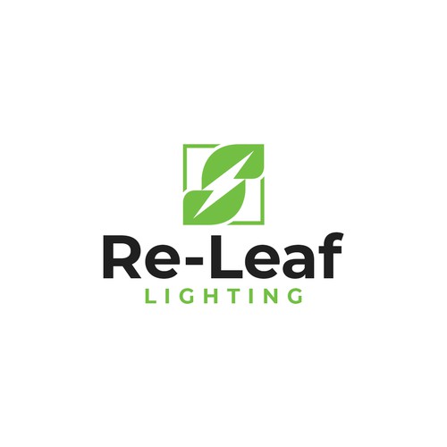 Re-LEAF Lighting logo Diseño de agamodie