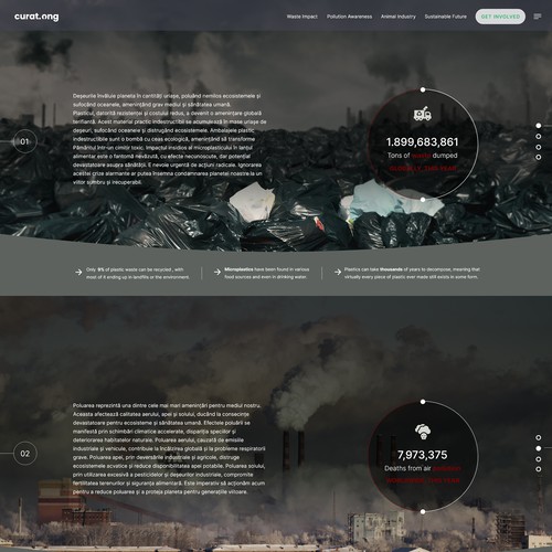 Earth in Focus: A Transformative  Web Experience Highlighting Waste, Pollution, and Sustainability Design by Pavlina_K
