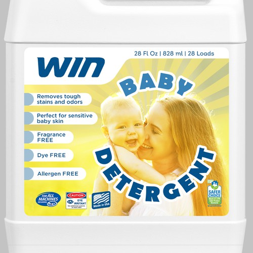 WIN Baby Detergent bottle label Design by Air_designs