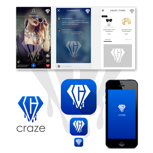 Sophisticated, luxury, edgy social shopping app icon/logo Design by hoGETz