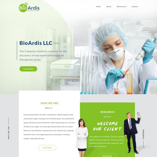 Vibrant website design for biotech Design by MercClass