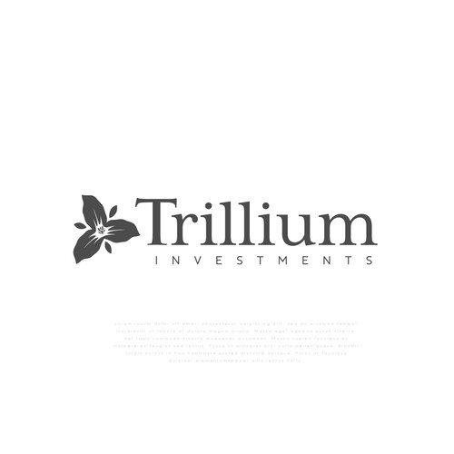 Design a sophisticated trillium flower logo for an asset management company Design by Michael San Diego CA