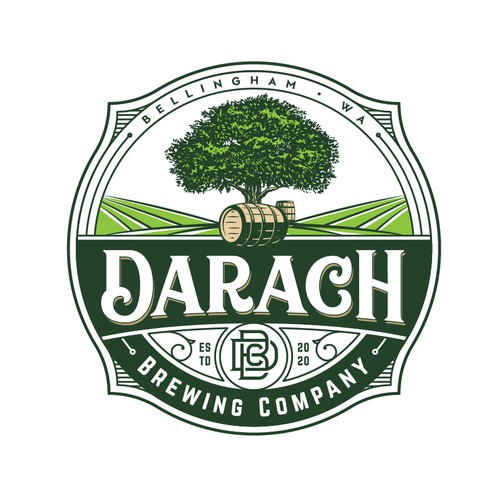 Sophisticated Brewery logo incorporating oak elements Réalisé par mata_hati