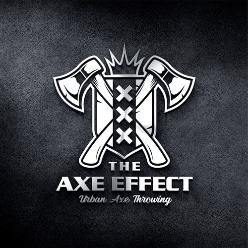 Cool rough Amsterdam Axe Thrwing Logo Design by Orn DESIGN