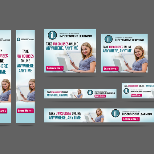 Create web banners for University of Wisconsin Independent Learning Design by T Creative