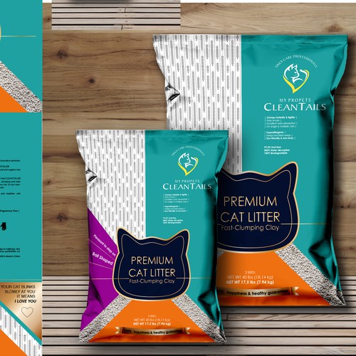 Create Packaging Design of Clay Cat Litter - CLEANTAILS®. TAILS CARE ...