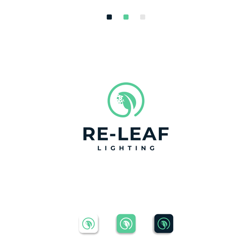 Re-LEAF Lighting logo Diseño de REIFIDE