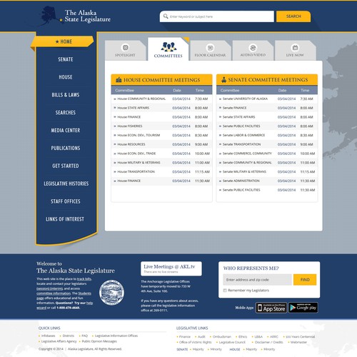 Redesign the Alaska Legislature's Website! Design by Smashing Boys