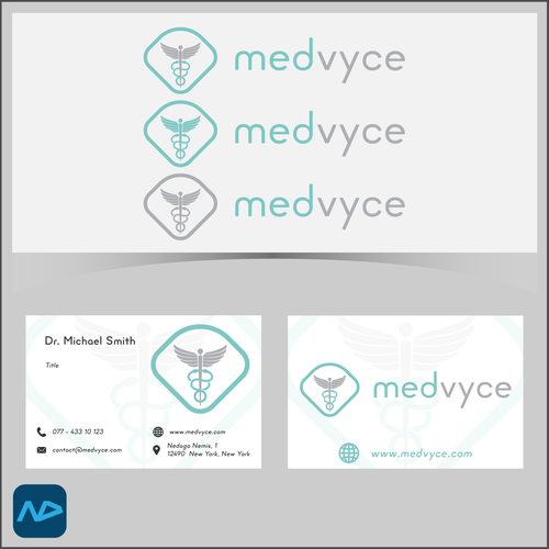 Create a modern and authentic logo and business card for a healthcare ...