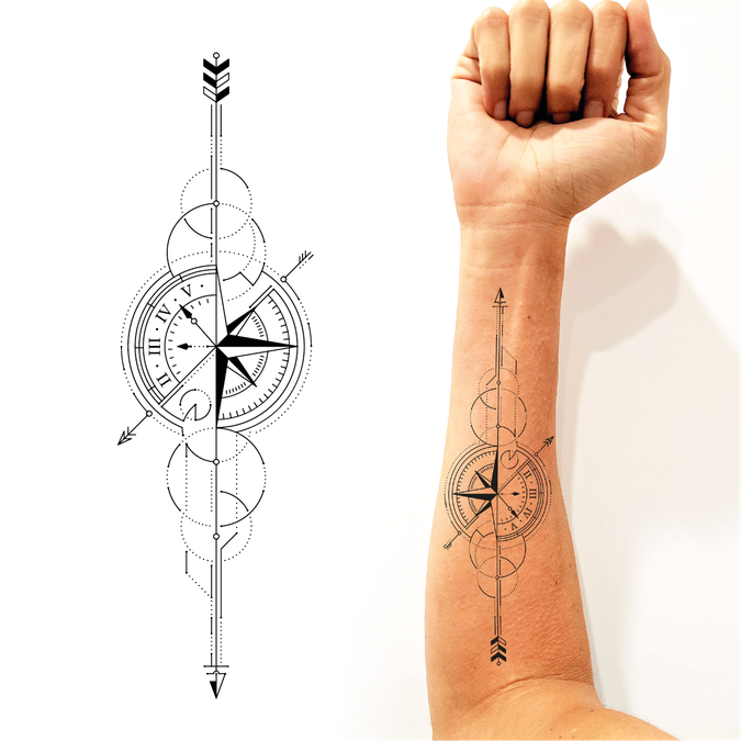 Design Geometric Arrow Compass Tattoo Tattoo Contest