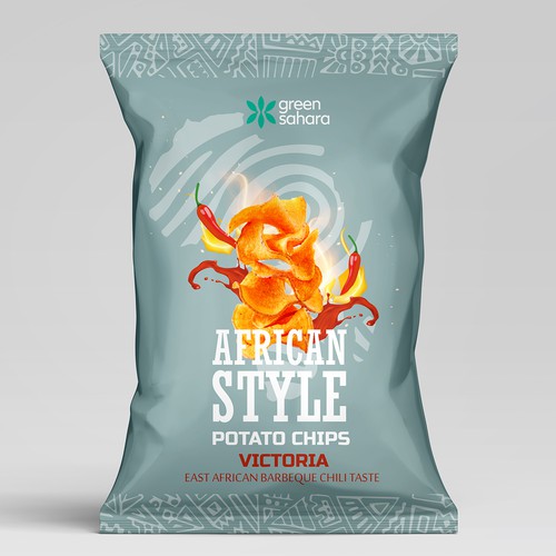 Design African style potato chips packaging Design by Noha.Akkad
