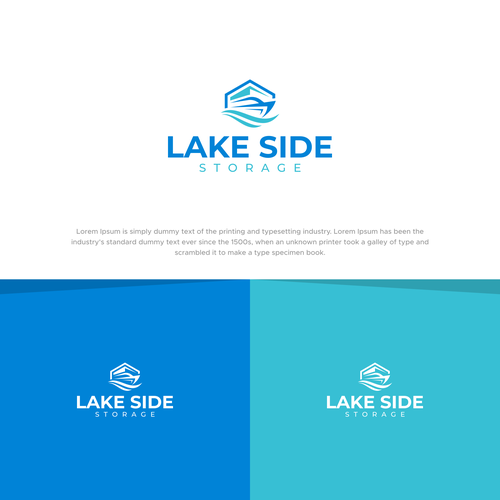 Standout logo for a self storage facility next to a lake. Targeting boats and rvs Design by StudioJack