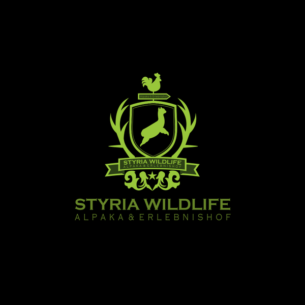 Design by Artinfinity. titled "coats of arms alpaca & erlebnishof"