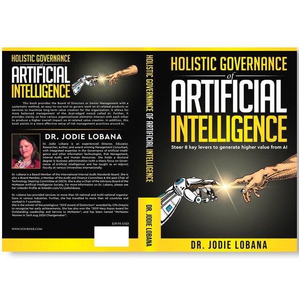 Design by NoBoundaries titled "Holistic Governance of Artificial Intelligence – AI Book Cover"
