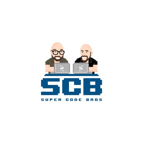 Pixel Art Logo for Super Code Bros Design by Glorified™
