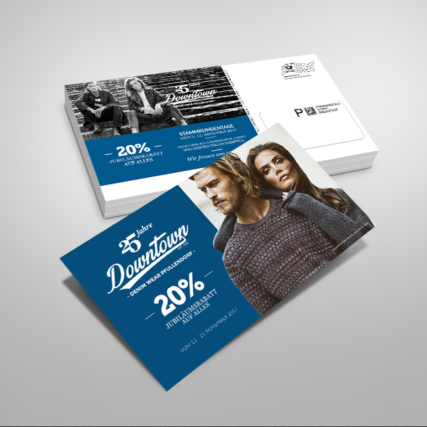 Design realizzato da Strxyzll intitolato "25-anniversary Card for Downtown Denim Wear"