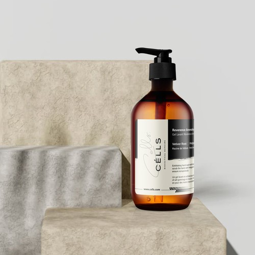 Minimalist label design for shampoo bottle Design by GARDOUM