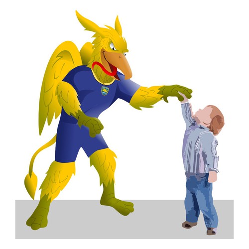 Maskottchen-Design für einen Handballverein für sportaffine Zielgruppe - Mascot design for a handball sportsclub - Design by 4Draw