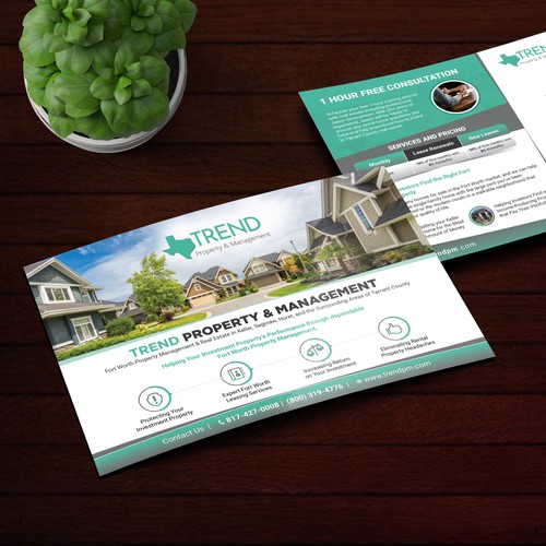 Catchy postcard designs that appeal to investment property owners -refer to our website for content Diseño de Tanny Dew ❤︎